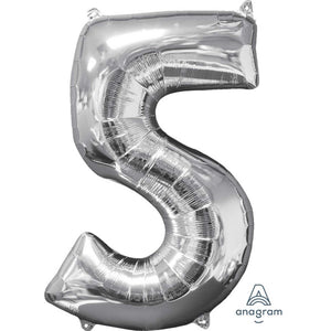 Mid Size Number Silver - Inflated