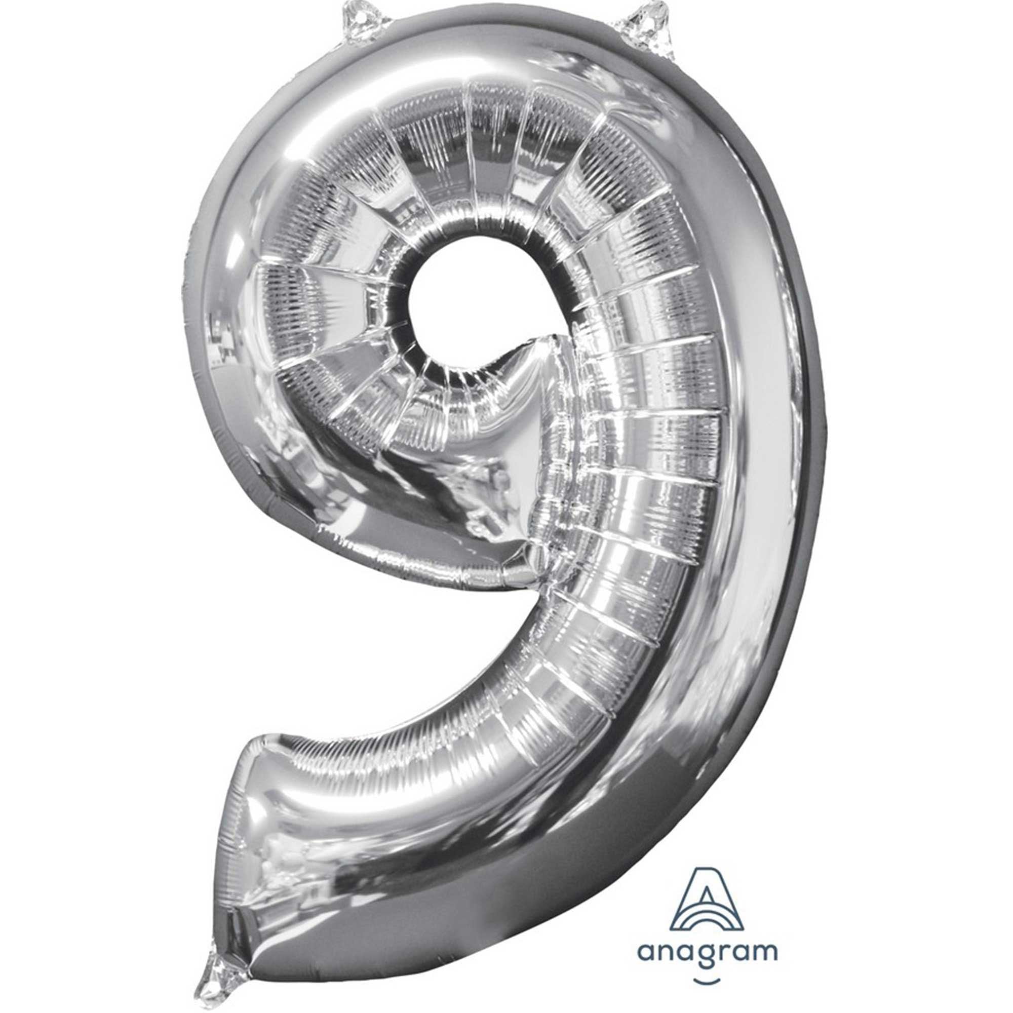 Mid Size Number Silver - Inflated