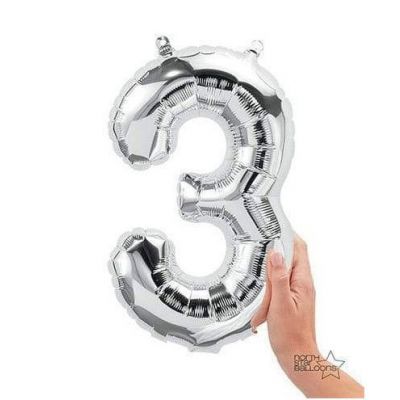 Anagram Air Filled Numbers Silver 40cm