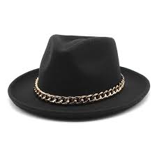 Gold Chain Black Trilby